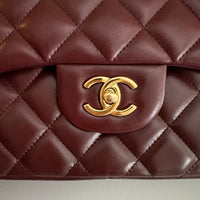 CHANEL Jumbo Classic Double Flap Burgundy Lambskin GHW
