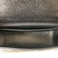 CHANEL Caviar Black Chevron Classic Flap Mini GHW