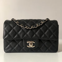 Chanel Caviar Black Quilted Classic Flap Mini SHW