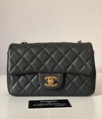Chanel Caviar Black Quilted Classic Flap Mini GHW