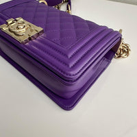 Chanel Small Boy Purple Caviar Lambskin LGHW