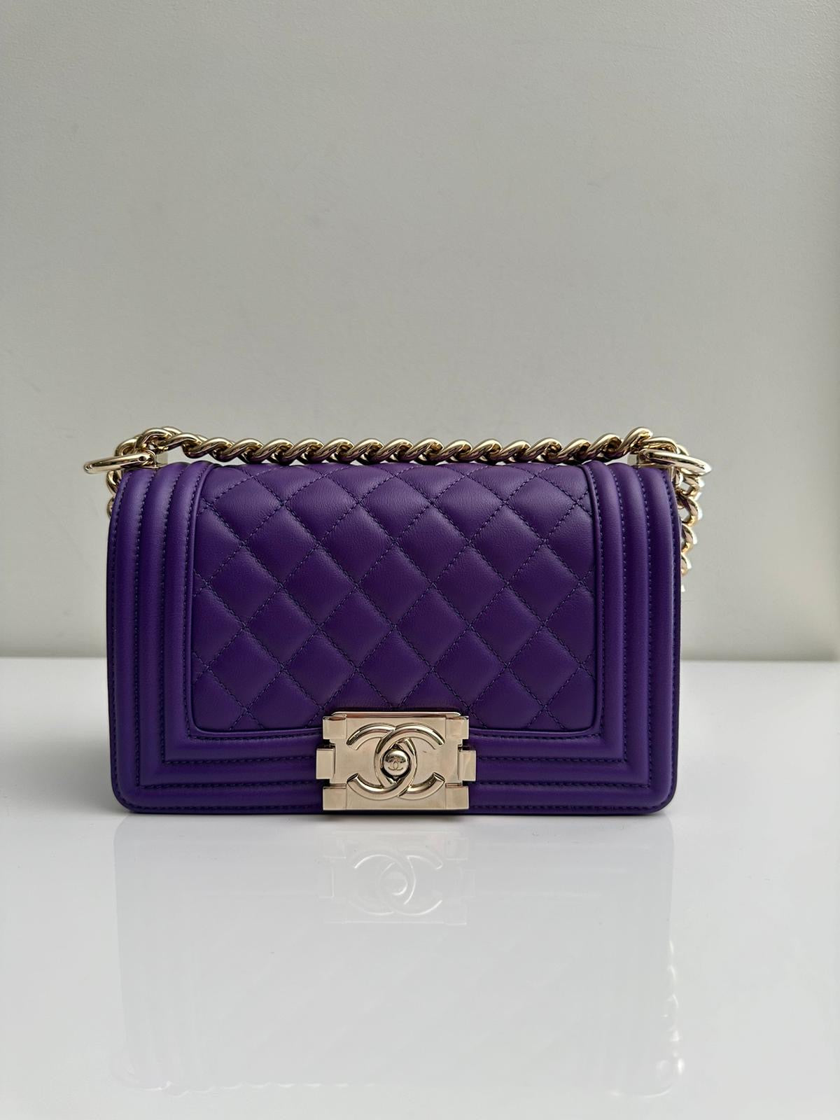 Purple chanel 2025 boy bag