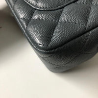 Chanel 18B Dark Grey Caviar Classic Flap Mini GHW.