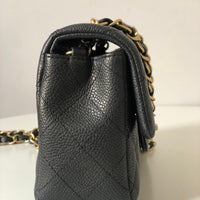 Chanel Caviar Black Quilted Classic Flap Mini GHW