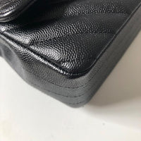CHANEL Caviar Black Chevron Classic Flap Mini GHW