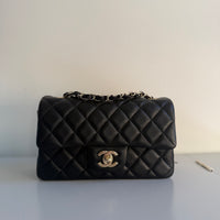 Chanel Black Lambskin Classic Mini Flap with Gold Hardware β 2022, Pristine