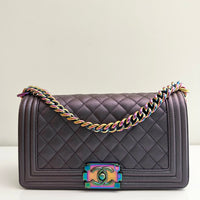 CHANEL Old Medium Boy Purple Mermaid