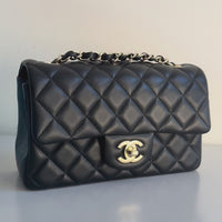 Chanel Black Lambskin Classic Mini Flap with Gold Hardware β 2022, Pristine
