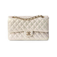 CHANEL 20B Iridescent Ivory Medium Classic Double Flap