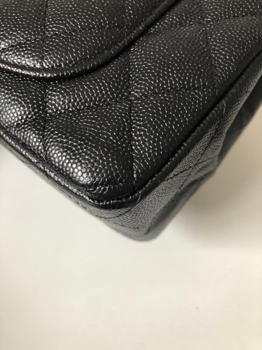 Chanel 18B Caviar Black Quilted Classic Flap Mini SHW