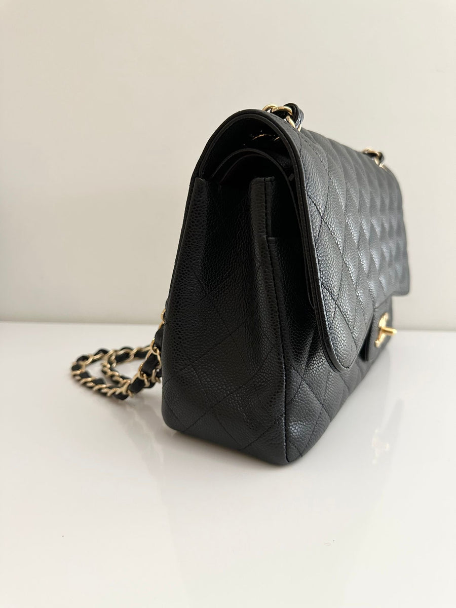 CHANEL Jumbo Classic Double Flap Black Caviar GHW