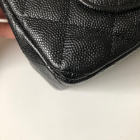 Chanel 18B Caviar Black Quilted Classic Flap Mini SHW