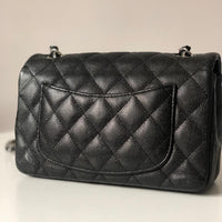 Chanel 18B Caviar Black Quilted Classic Flap Mini SHW