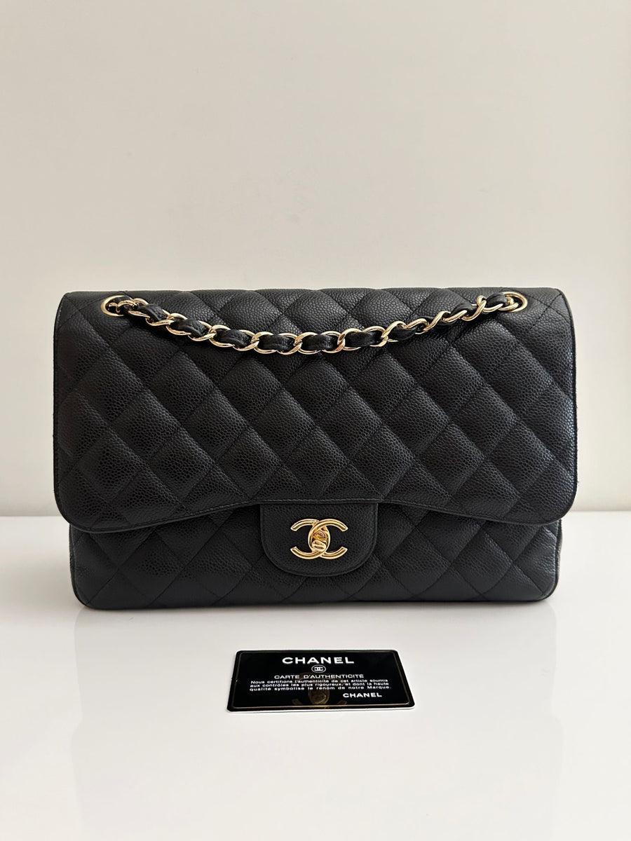 CHANEL Jumbo Classic Double Flap Black Caviar GHW