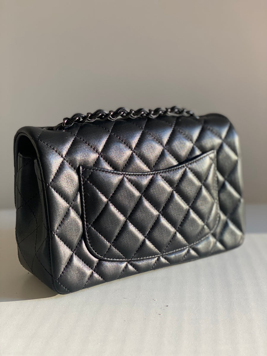 Chanel So Black Lambskin Classic Flap Mini So Black Hardware