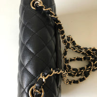 Chanel 17B Caviar Black Quilted Classic Flap Mini GHW