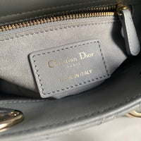 CHRISTIAN DIOR MINI LADY DIOR LIMITED EDITION LAMBSKIN GREY LGHW