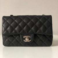 Chanel 18B Caviar Black Quilted Classic Flap Mini SHW