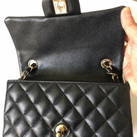 Chanel 17B Caviar Black Quilted Classic Flap Mini GHW