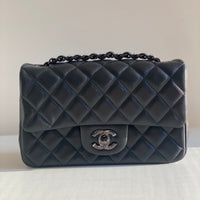 Chanel So Black Lambskin Classic Flap Mini So Black Hardware