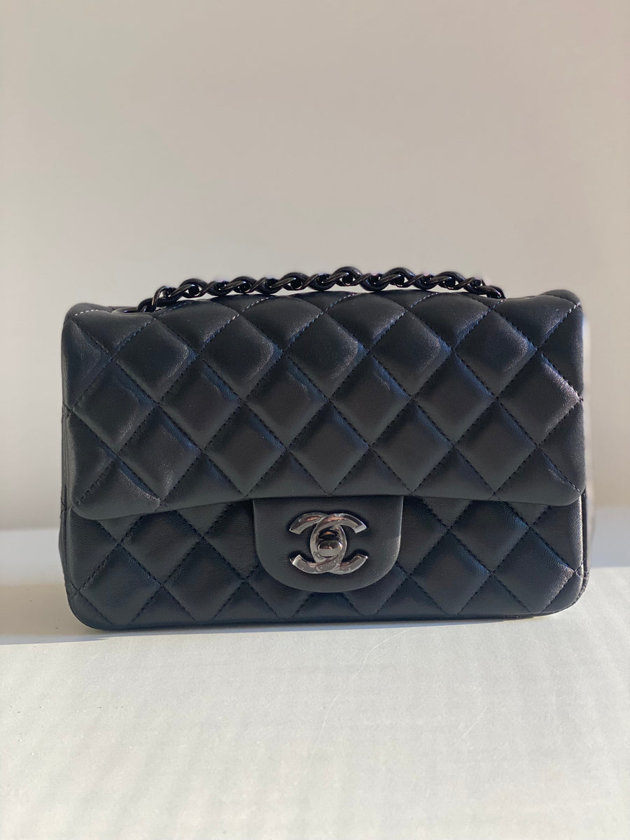 Chanel So Black Lambskin Classic Flap Mini So Black Hardware