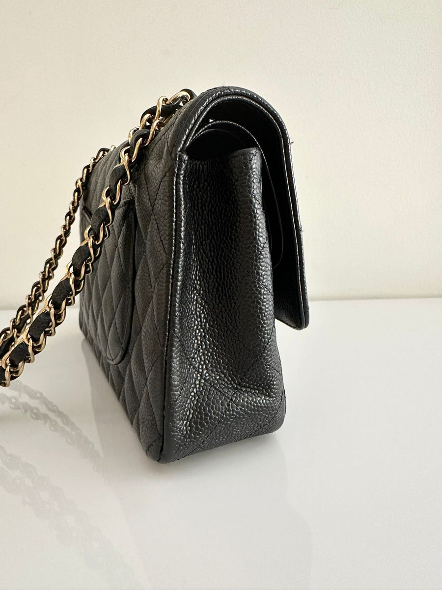 CHANEL Vintage 24K Medium Classic Caviar Double Flap