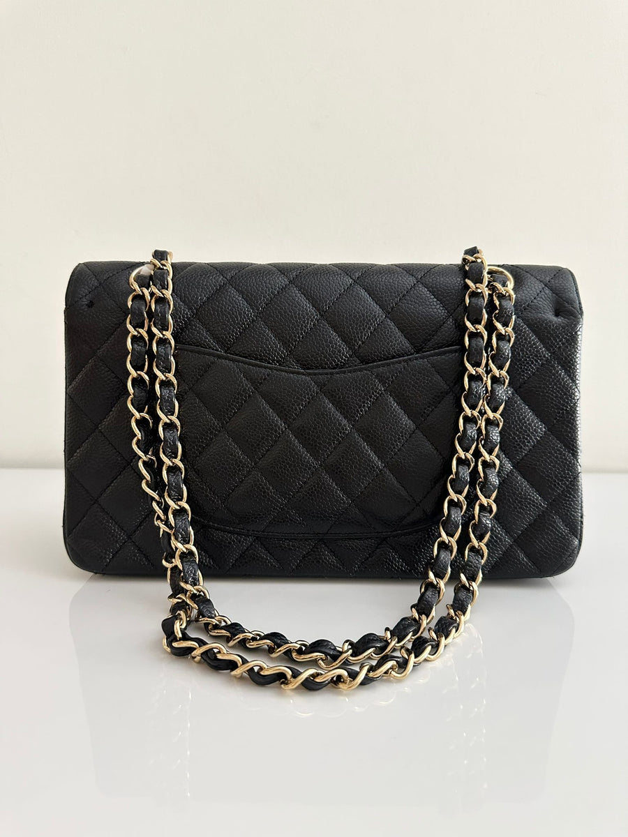 CHANEL Vintage 24K Medium Classic Caviar Double Flap