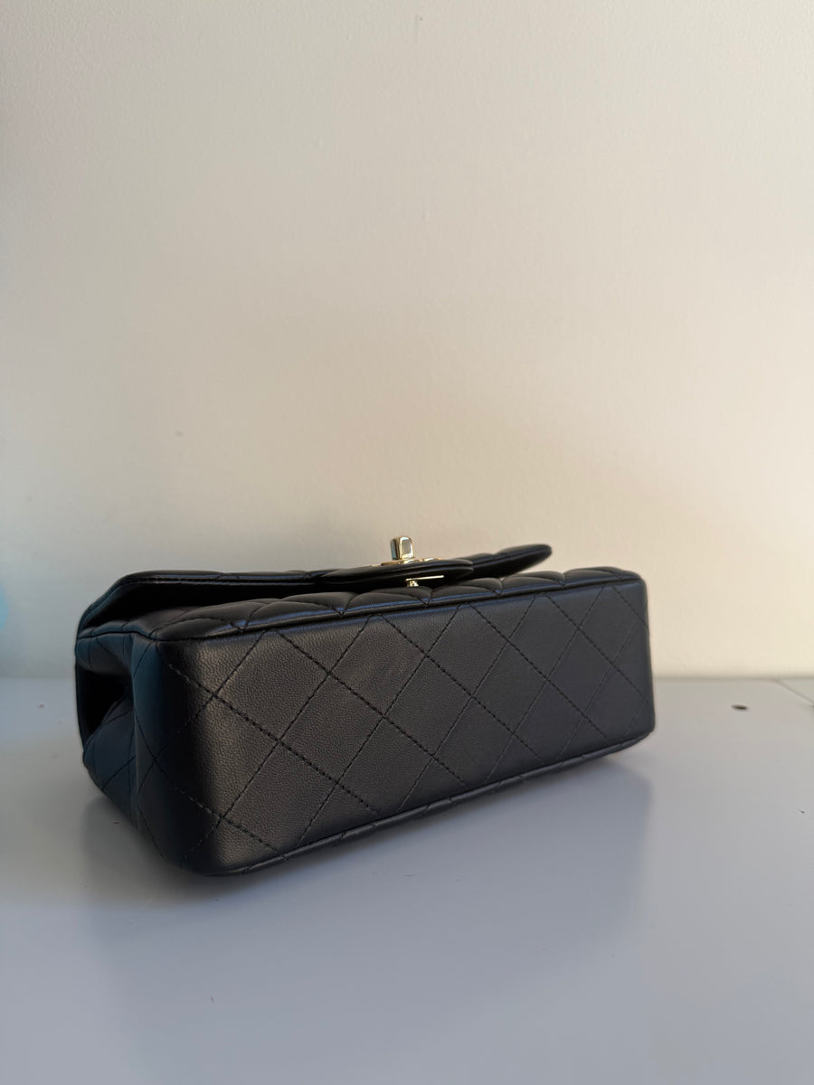 Chanel Black Lambskin Classic Mini Flap with Gold Hardware – 2022, Pristine