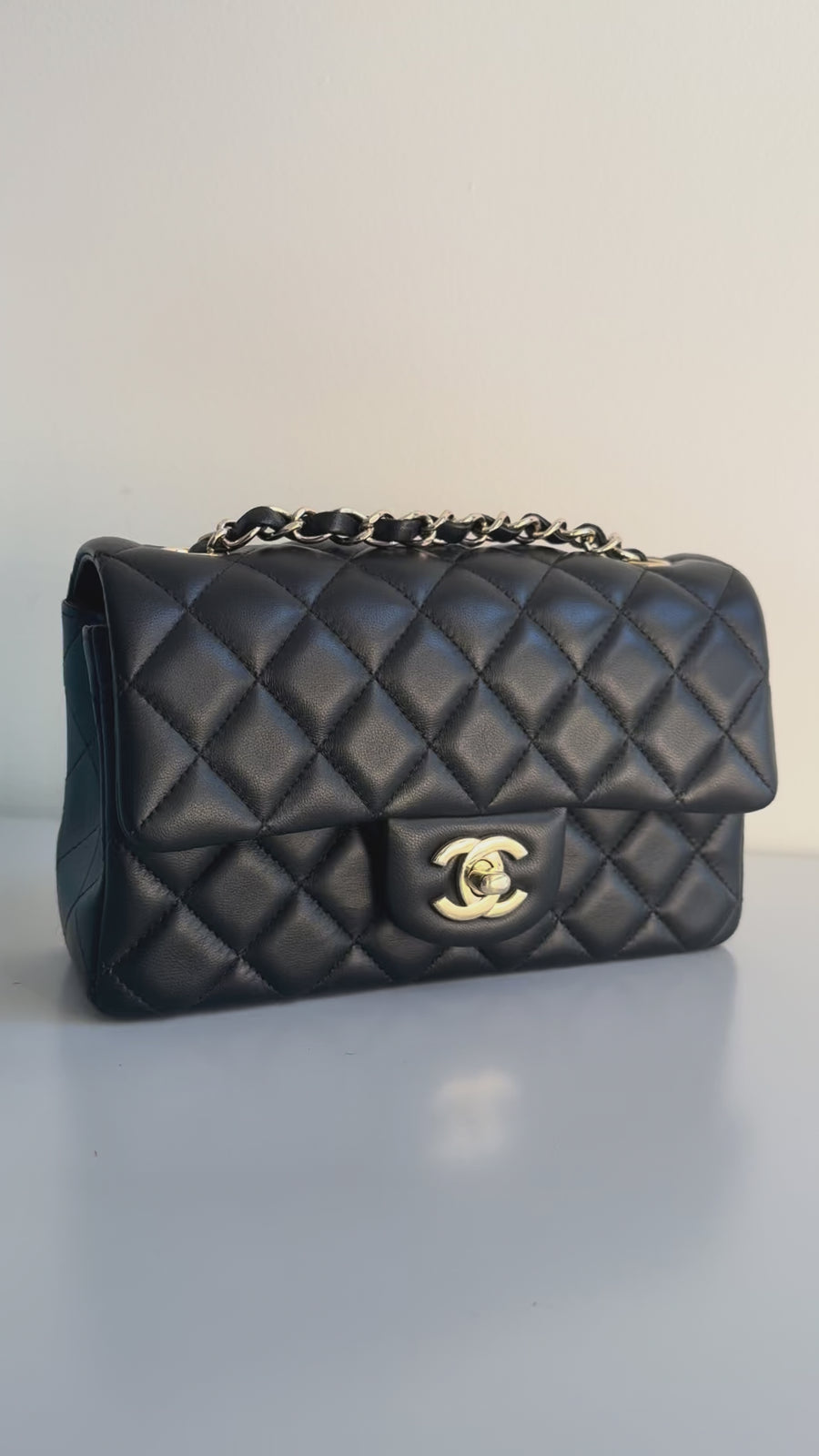 Chanel Black Lambskin Classic Mini Flap with Gold Hardware – 2022, Pristine